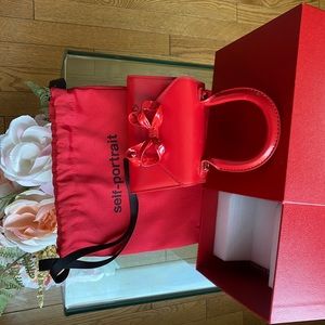 Self-Portrait Red Bow Mini Envelope Bag